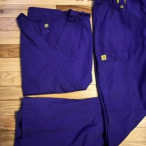 XL top an Large pants.  Dark purple, Wonderwink scrub set